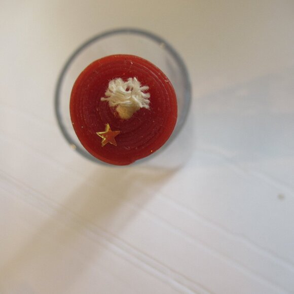 8" Flat sheet Bees Wax Candle. Burnt Orange w/ Gold Stars, Organic - Picture 2 of 3